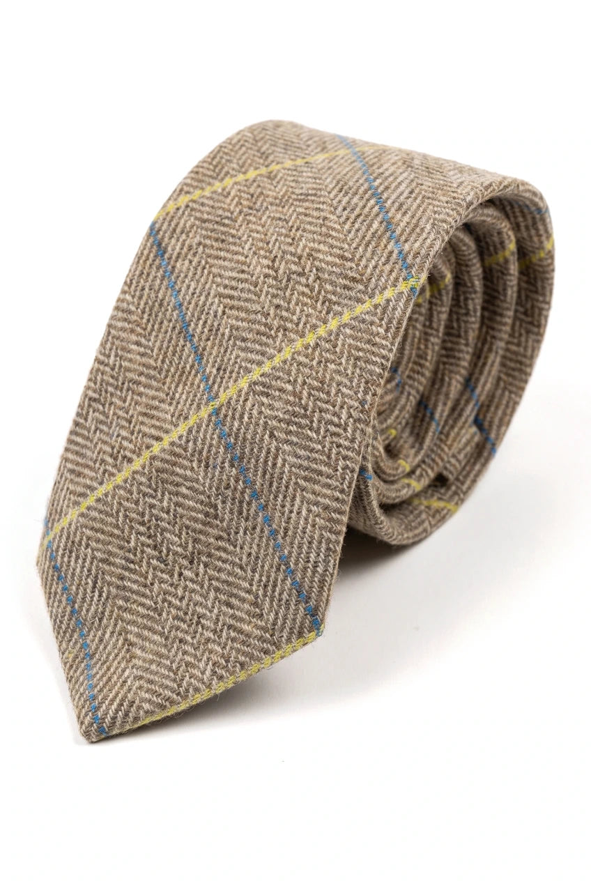 Gravata masculina Marc Darcy em tweed espinha de peixe texturizada, estilo clássico vintage retrô DX7