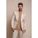 Mario - Blazer masculino bege de verão com corte slim