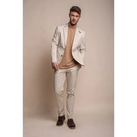 Mario - Blazer masculino bege de verão com corte slim