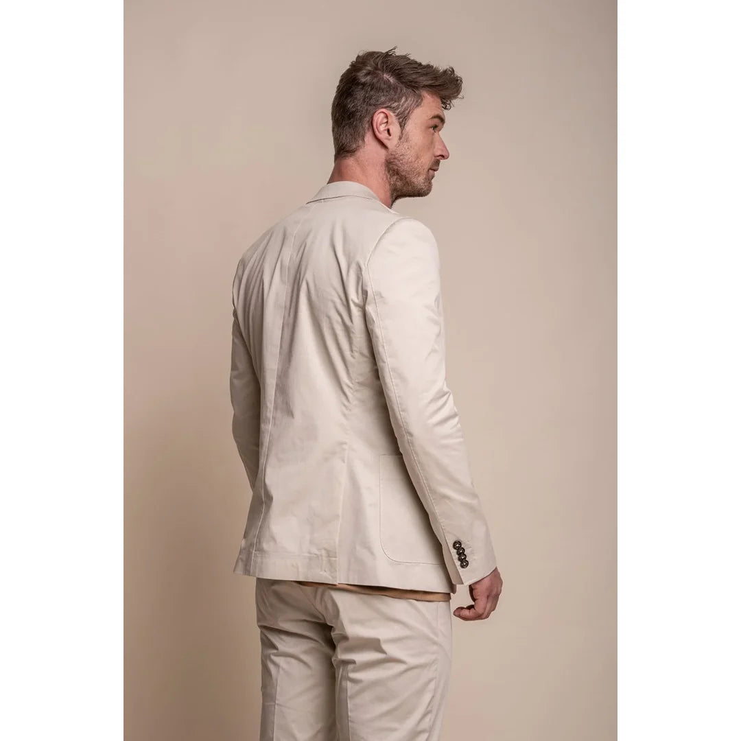 Mario - Blazer masculino bege de verão com corte slim