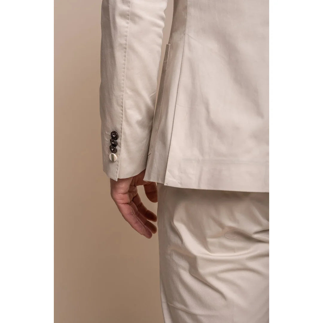 Mario - Blazer masculino bege de verão com corte slim