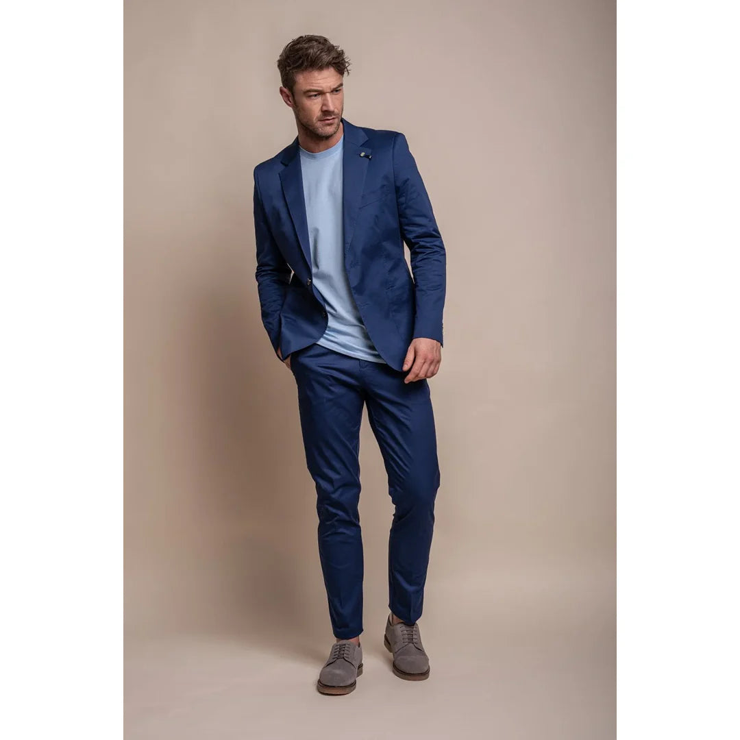 Mario - Blazer elegante azul de verão masculino
