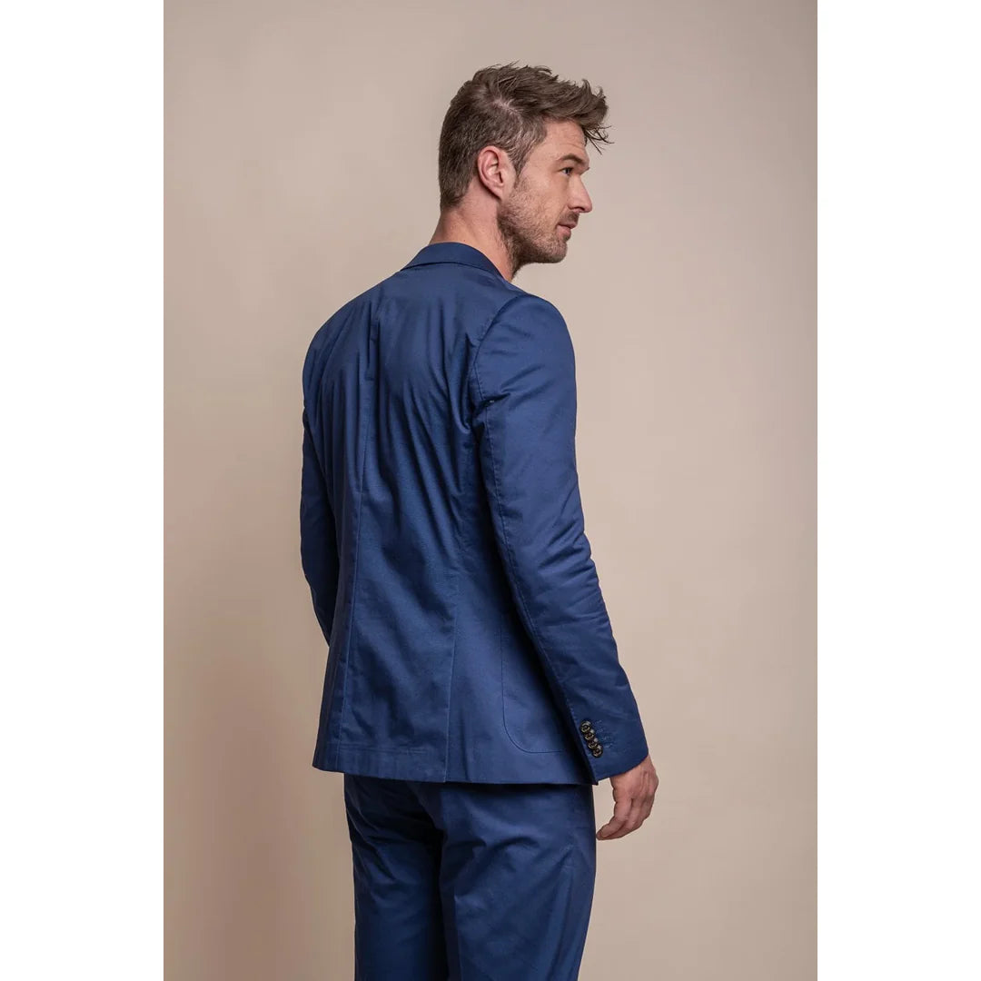Mario - Blazer elegante azul de verão masculino