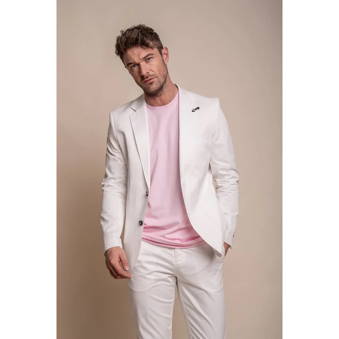 Mario - Blazer masculino elegante de verão na cor creme