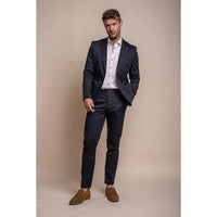 Mario - Blazer clássico de verão masculino azul-marinho