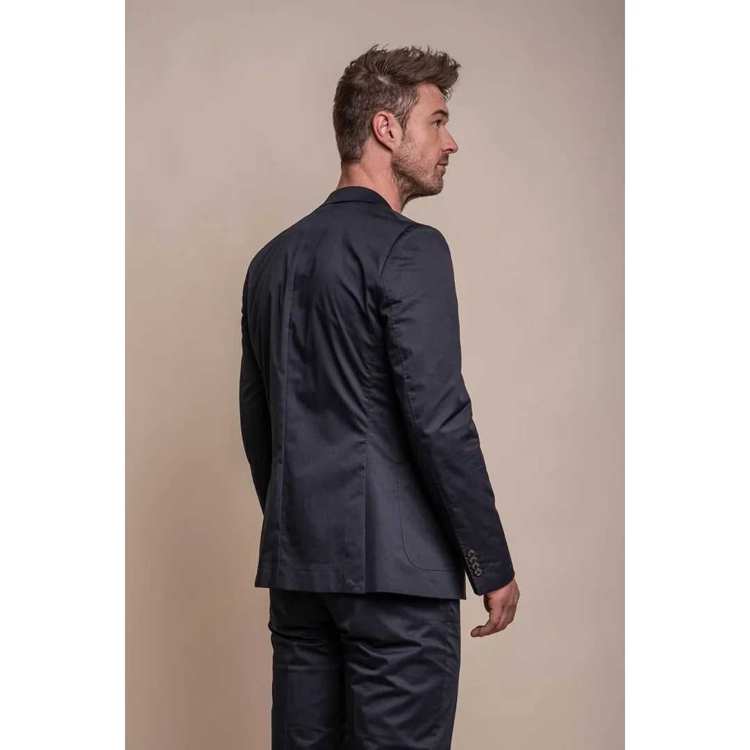 Mario - Blazer clássico de verão masculino azul-marinho