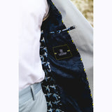 Mario - Terno masculino de verão de duas peças, azul claro, para escritório e casamento, estilo clássico italiano.