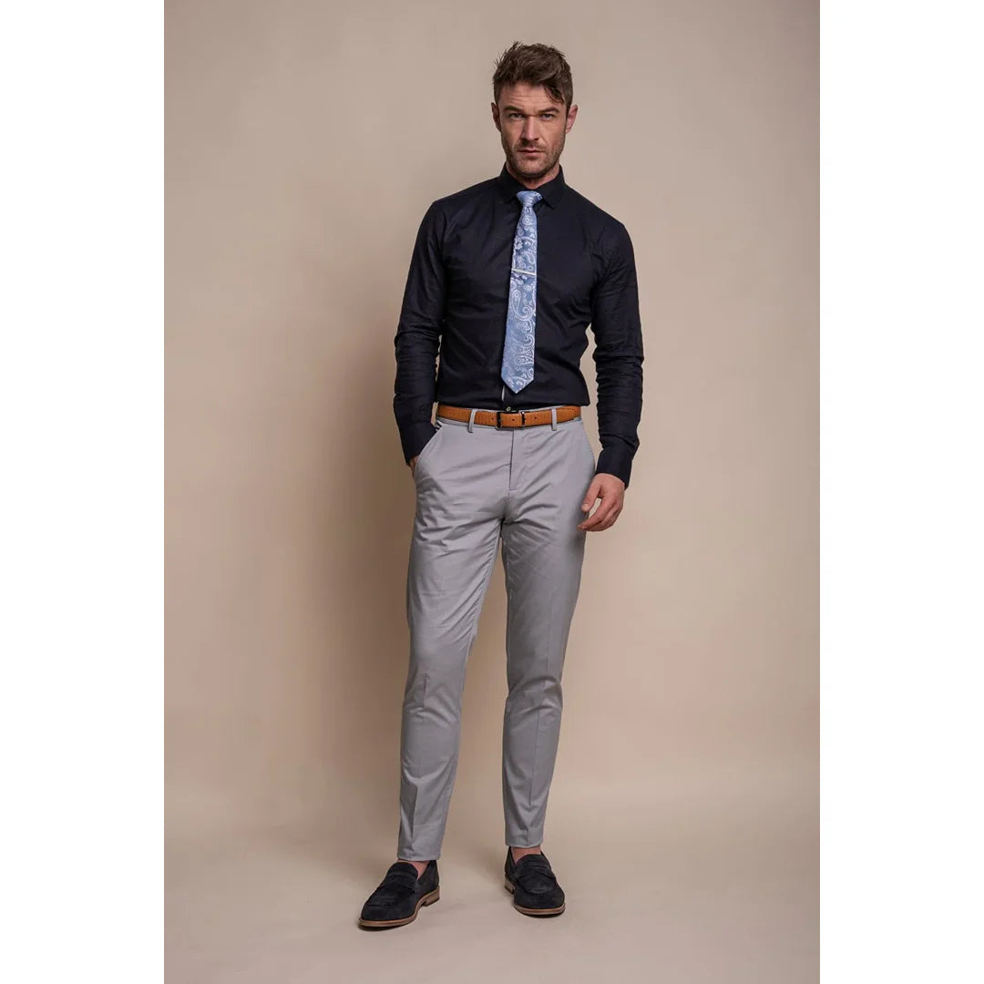 Mario - Calças masculinas azul-claro para o verão