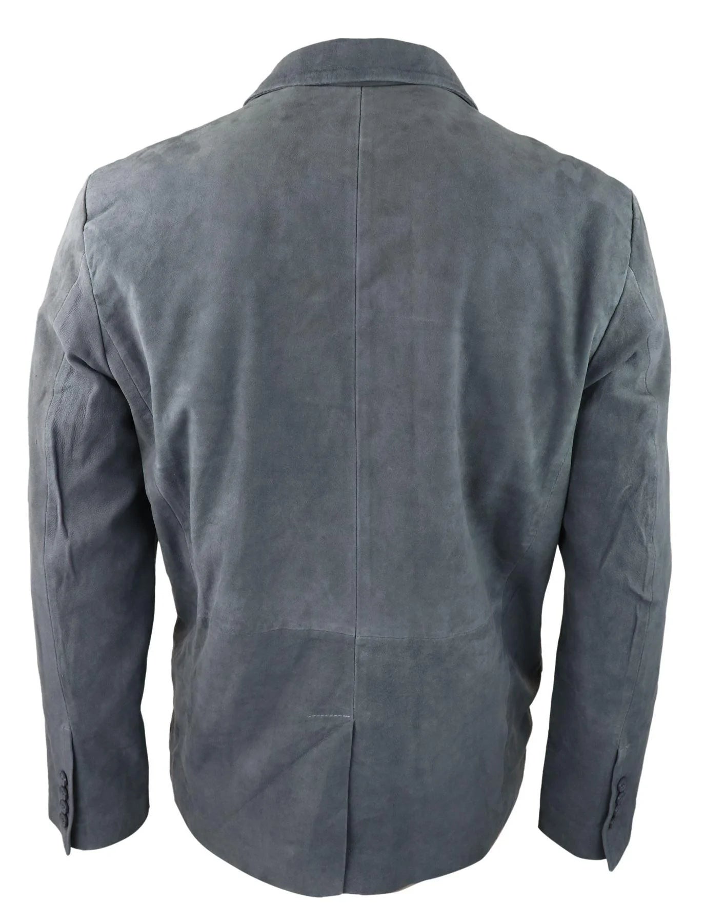 Blazer masculino em camurça genuína, estilo clássico vintage, elegante e casual, cinza.