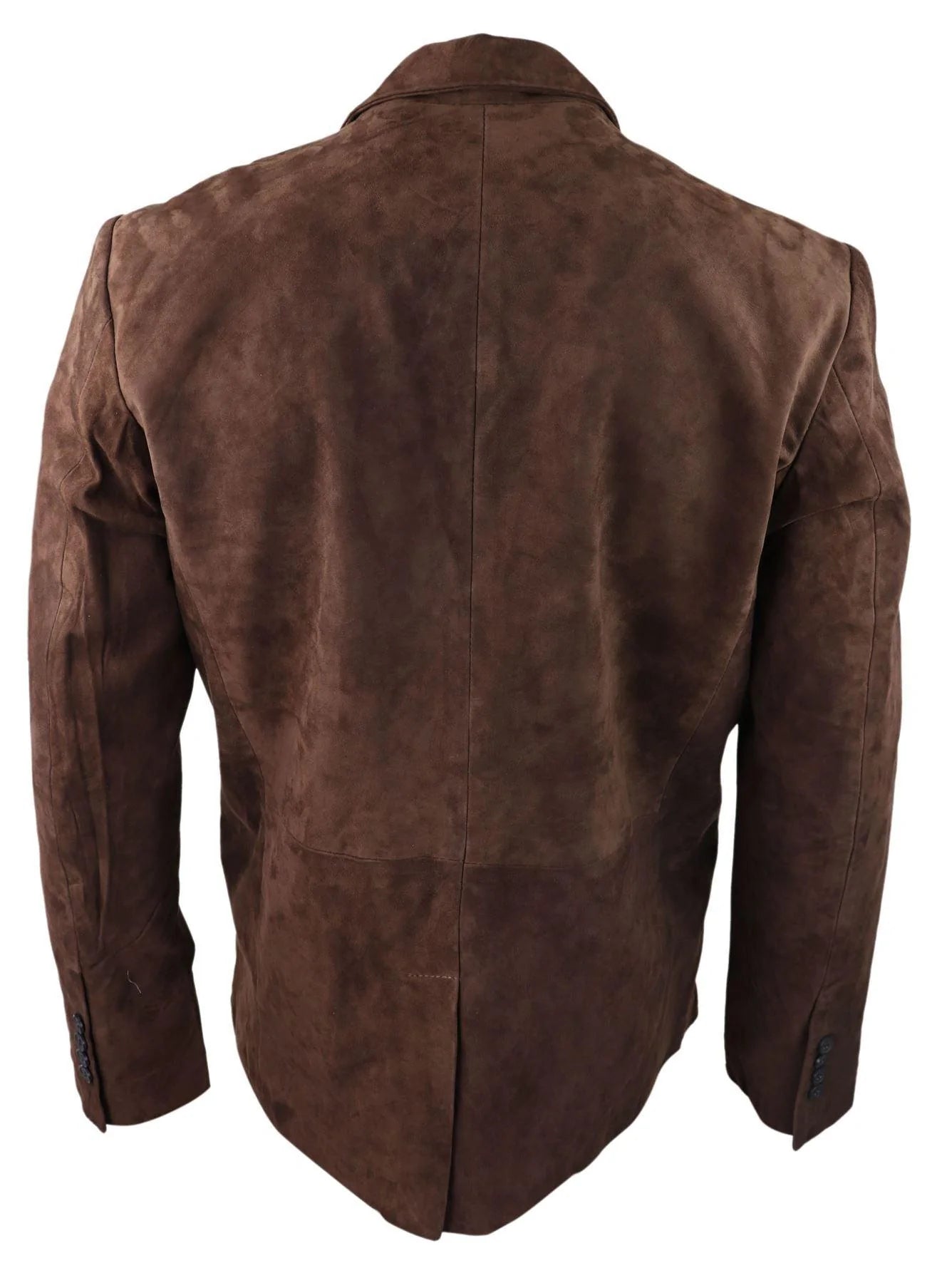 Blazer masculino em camurça genuína, estilo clássico vintage, elegante e casual, na cor marrom.