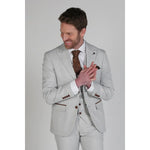 Mark - Blazer masculino xadrez bege