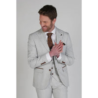 Mark - Blazer masculino xadrez bege