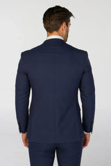 Mark - Blazer masculino azul-marinho xadrez de corte ajustado