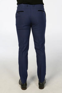 Calças xadrez azul marinho masculinas Mark