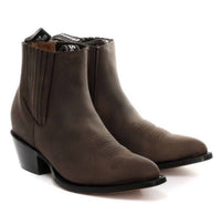 Botas de cano curto estilo cowboy masculinas Grinders Maverick em couro legítimo para montaria western cubana