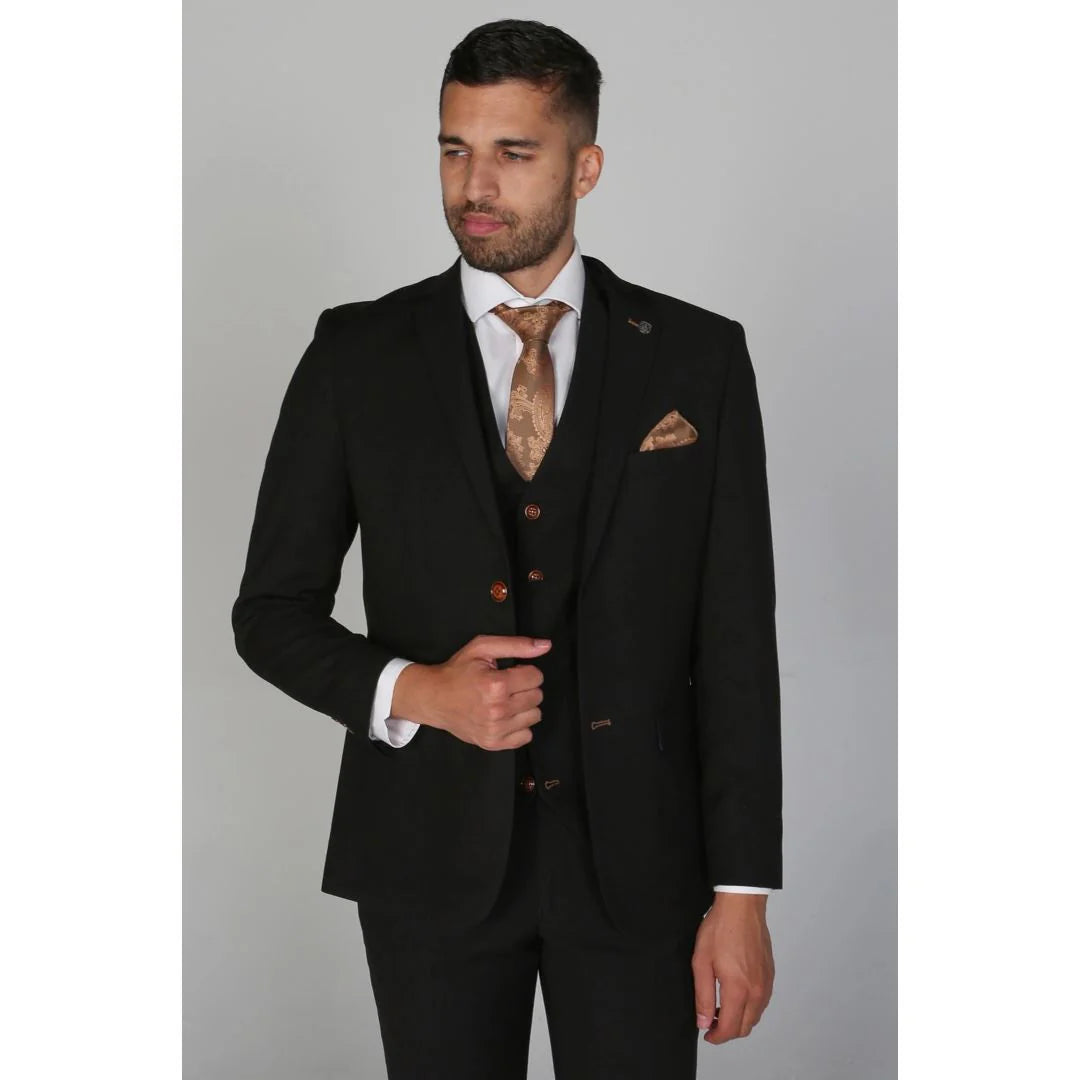 Blazer preto liso masculino Mayfair