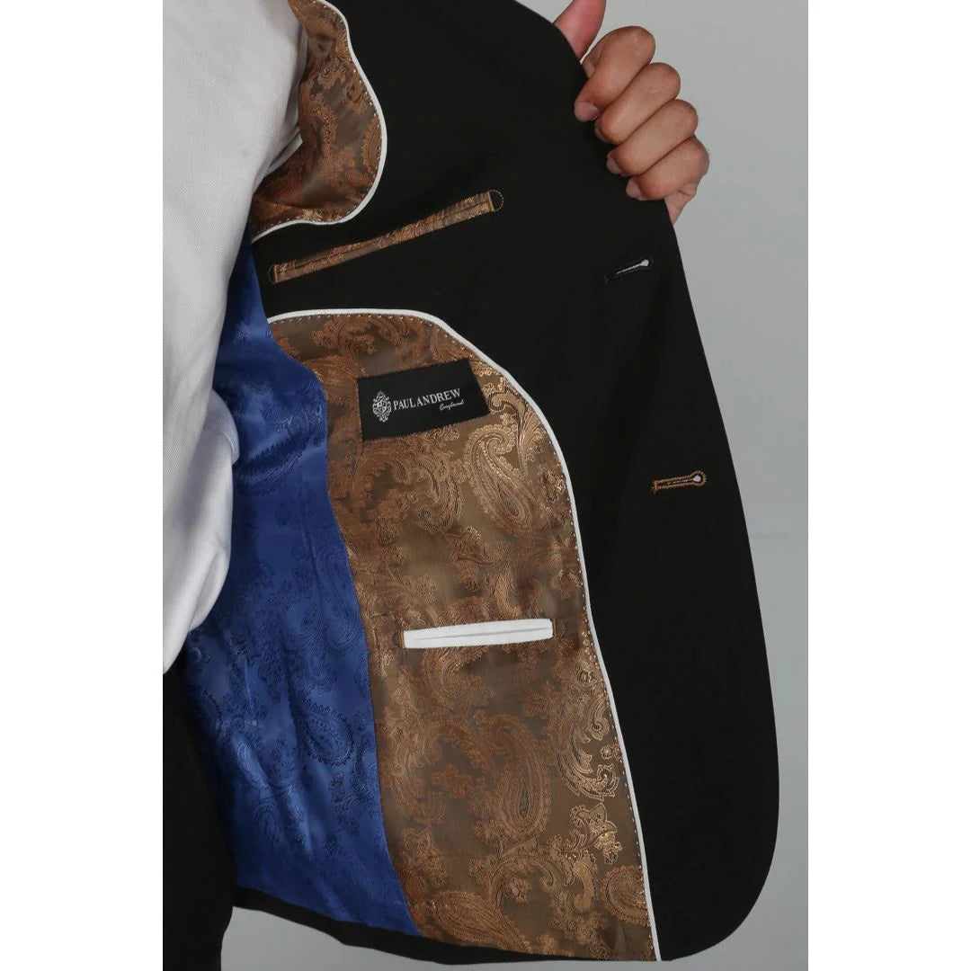 Blazer preto liso masculino Mayfair