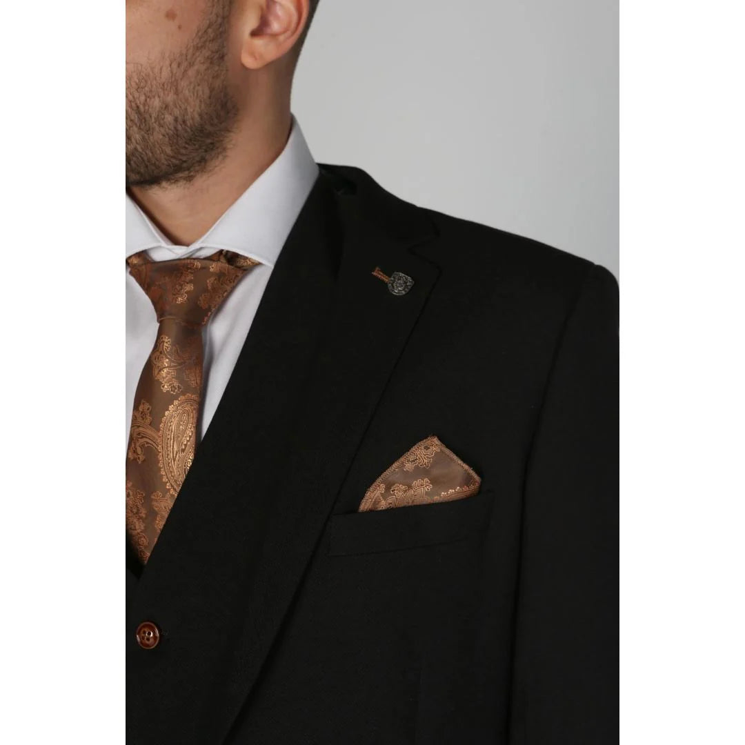 Blazer preto liso masculino Mayfair