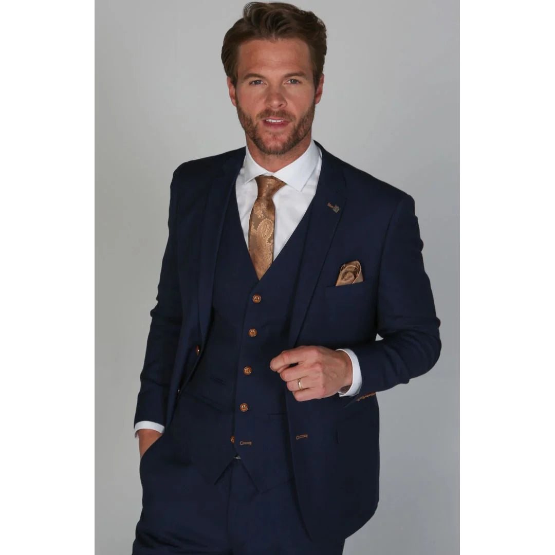 Mayfair - Blazer masculino liso azul-marinho