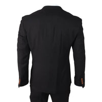 Mayfair - Terno masculino preto de 3 peças com colete creme