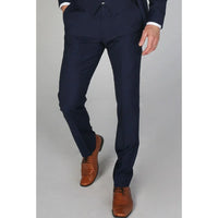 Mayfair - Calça masculina lisa azul-marinho