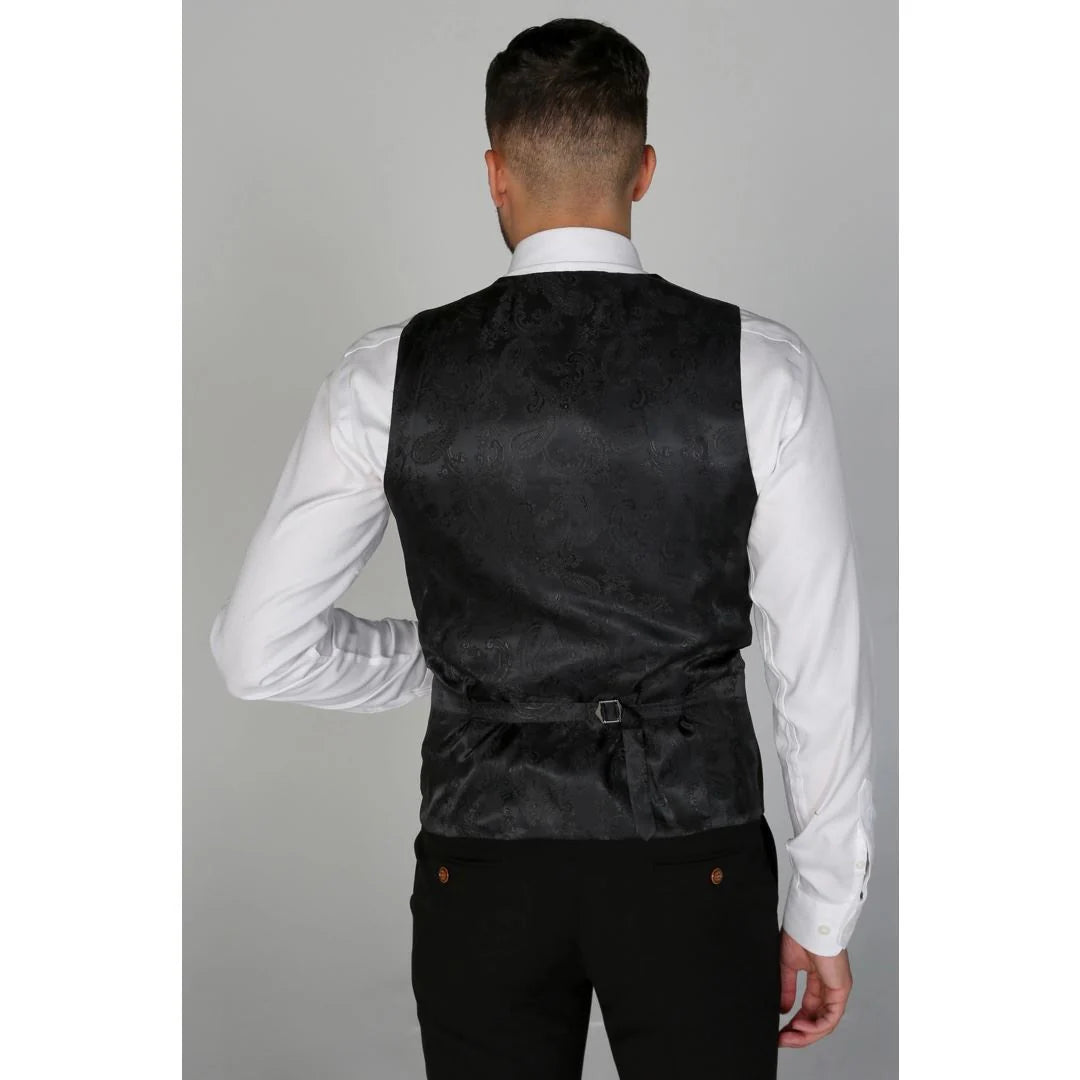 Colete preto liso masculino Mayfair
