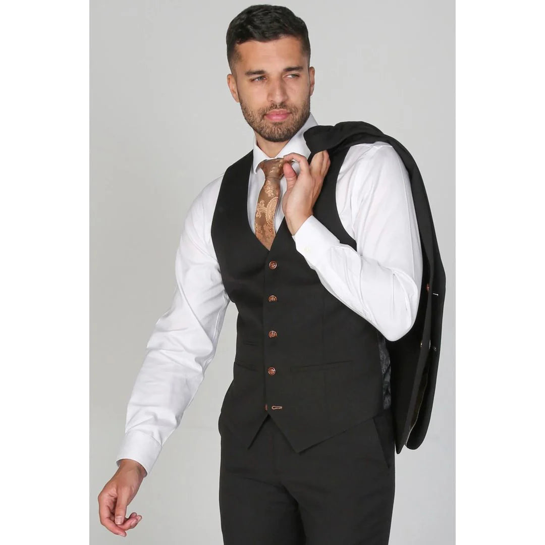 Colete preto liso masculino Mayfair