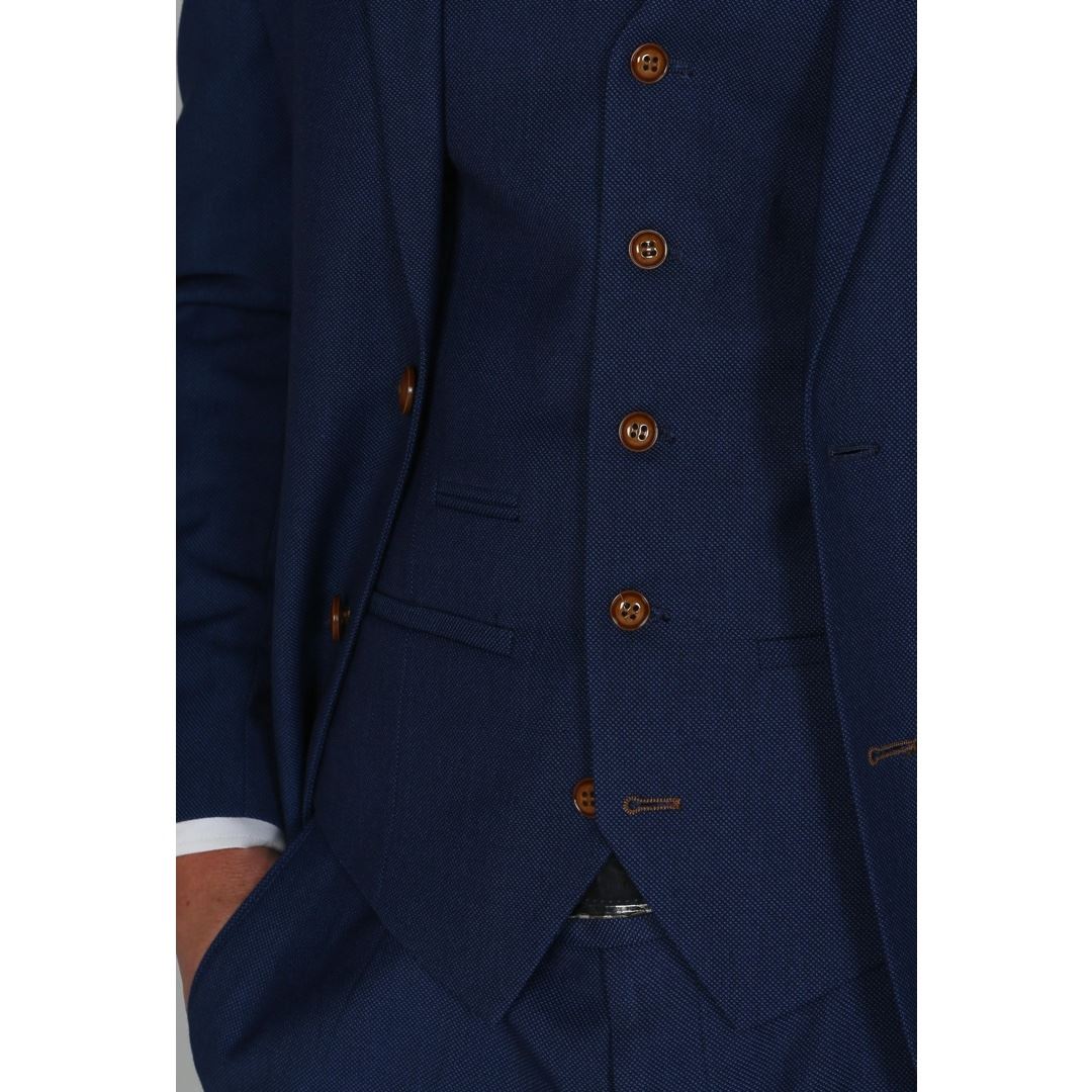 Colete masculino azul liso Mayfair