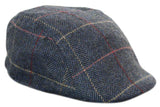 Boné masculino Marc Darcy Eton em tweed vintage retrô, estilo avô, com estampa xadrez Peaky Blinders.