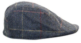Boné masculino Marc Darcy Eton em tweed vintage retrô, estilo avô, com estampa xadrez Peaky Blinders.