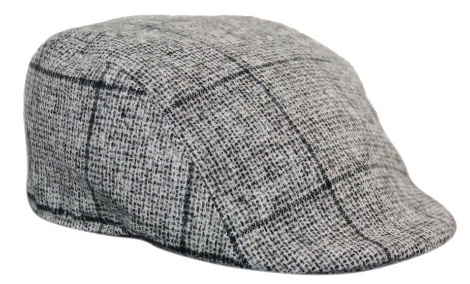 Boné masculino Marc Darcy Kristian em tweed vintage retrô, estilo avô, xadrez Peaky Blinders clássico.