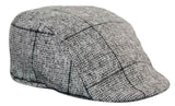 Boné masculino Marc Darcy Kristian em tweed vintage retrô, estilo avô, xadrez Peaky Blinders clássico.
