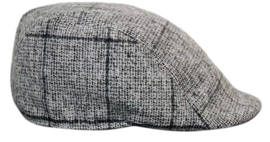 Boné masculino Marc Darcy Kristian em tweed vintage retrô, estilo avô, xadrez Peaky Blinders clássico.