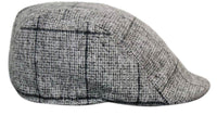 Boné masculino Marc Darcy Kristian em tweed vintage retrô, estilo avô, xadrez Peaky Blinders clássico.