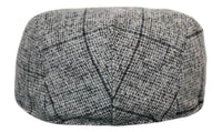 Boné masculino Marc Darcy Kristian em tweed vintage retrô, estilo avô, xadrez Peaky Blinders clássico.