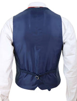 Colete masculino azul xadrez em tweed - Cavani Carnegi