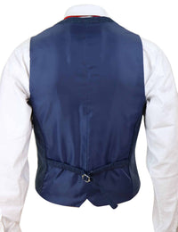 Colete masculino azul xadrez em tweed - Cavani Carnegi