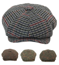 Boina masculina clássica xadrez estilo jornaleiro