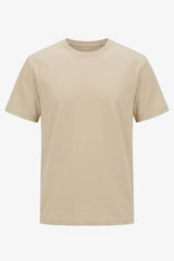 Camiseta masculina clássica bege em mistura de algodão