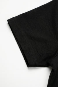 Camiseta masculina preta clássica em mistura de algodão