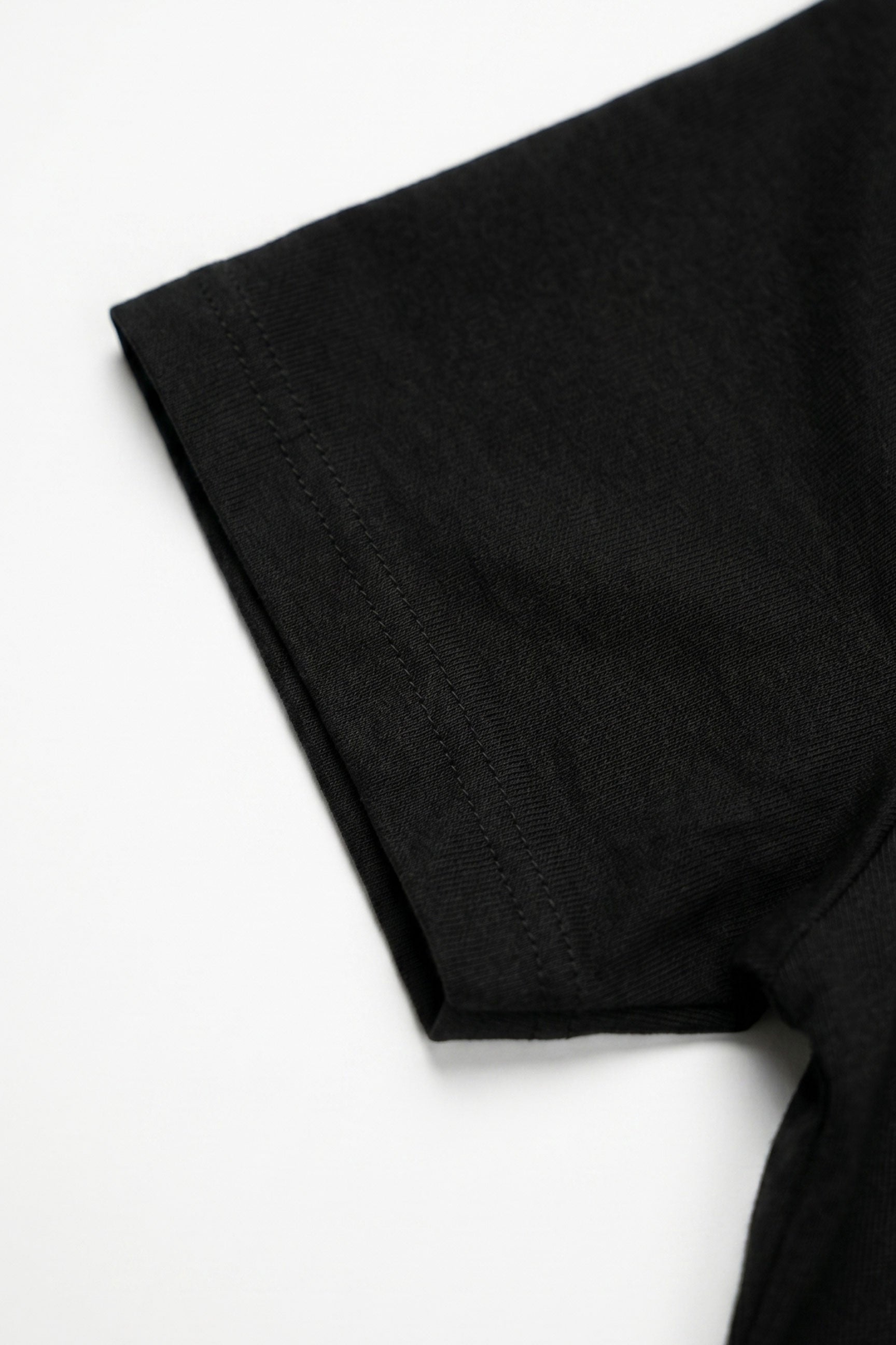 Camiseta masculina preta clássica em mistura de algodão