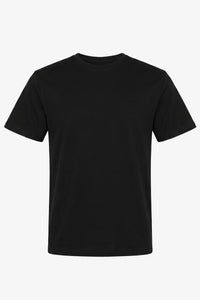 Camiseta masculina preta clássica em mistura de algodão