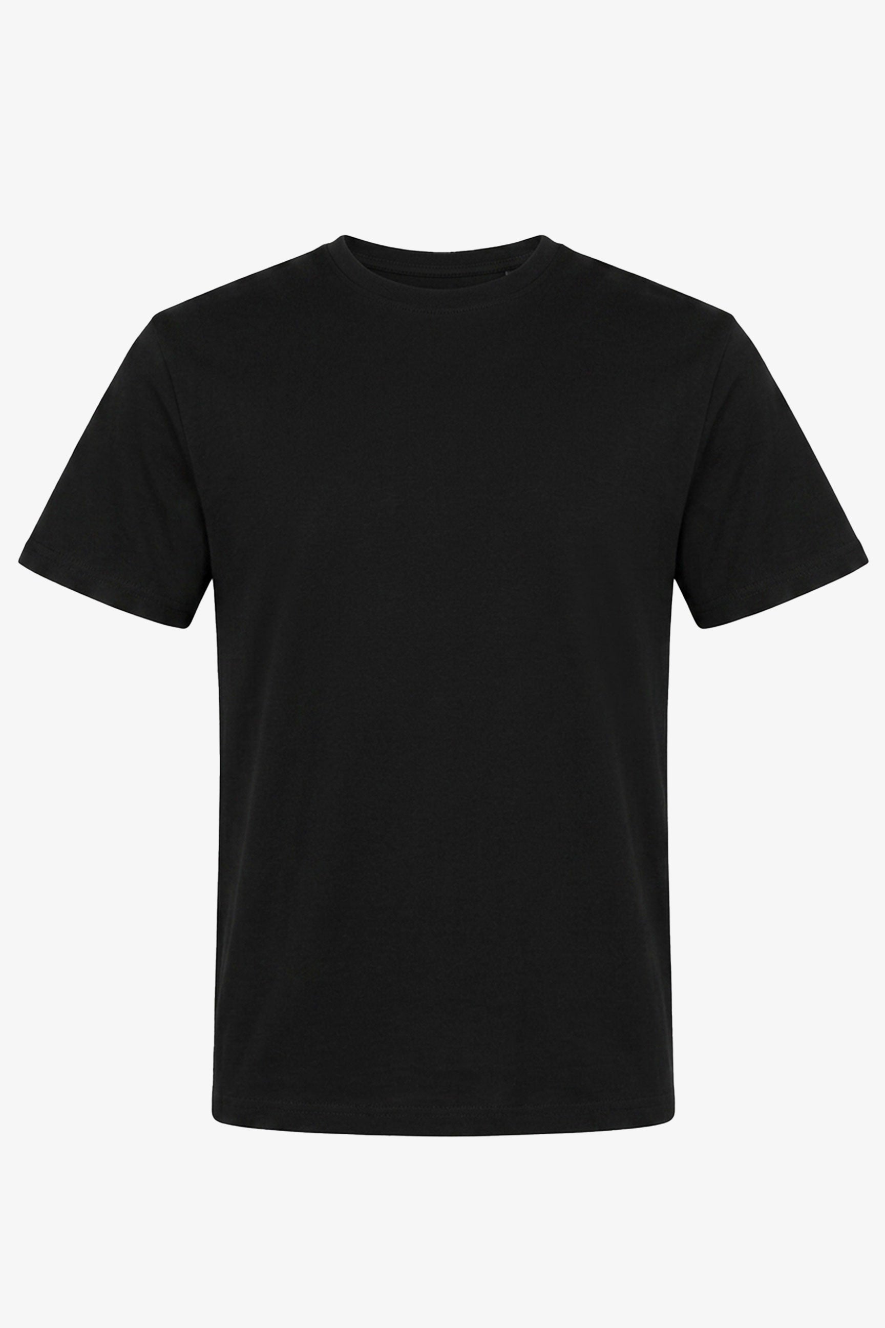 Camiseta masculina preta clássica em mistura de algodão