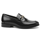 Mocassins masculinos pretos de verniz PU