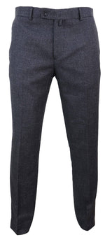 Calças masculinas vintage em tweed preto - STZ14