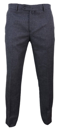 Calças masculinas vintage em tweed preto - STZ14