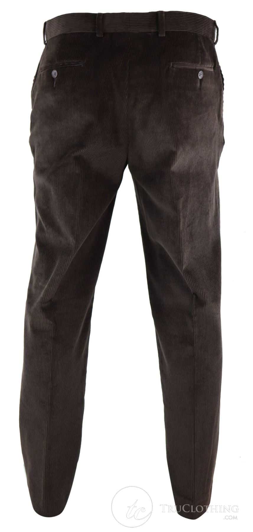 Calças masculinas de veludo cotelê marrom