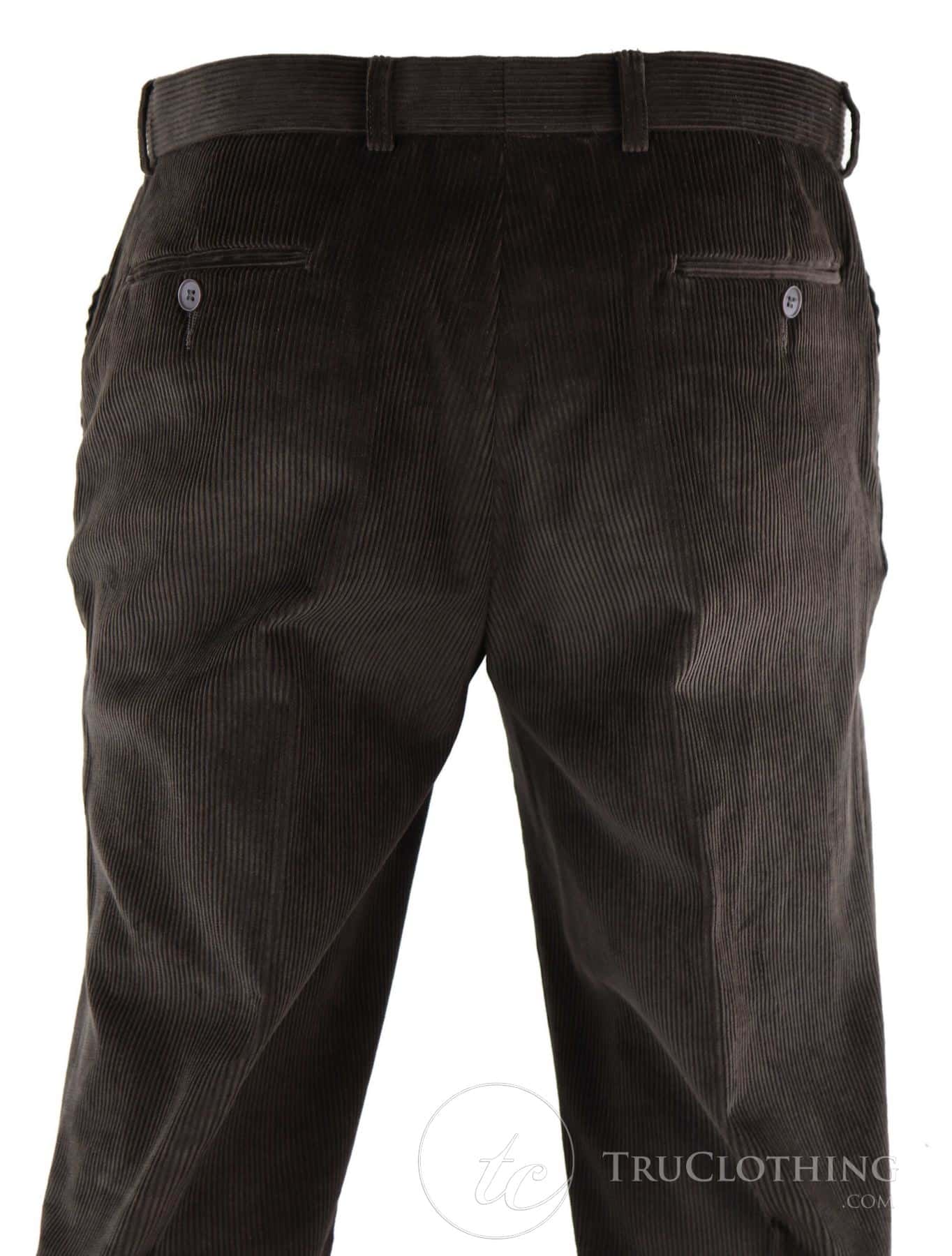 Calças masculinas de veludo cotelê marrom