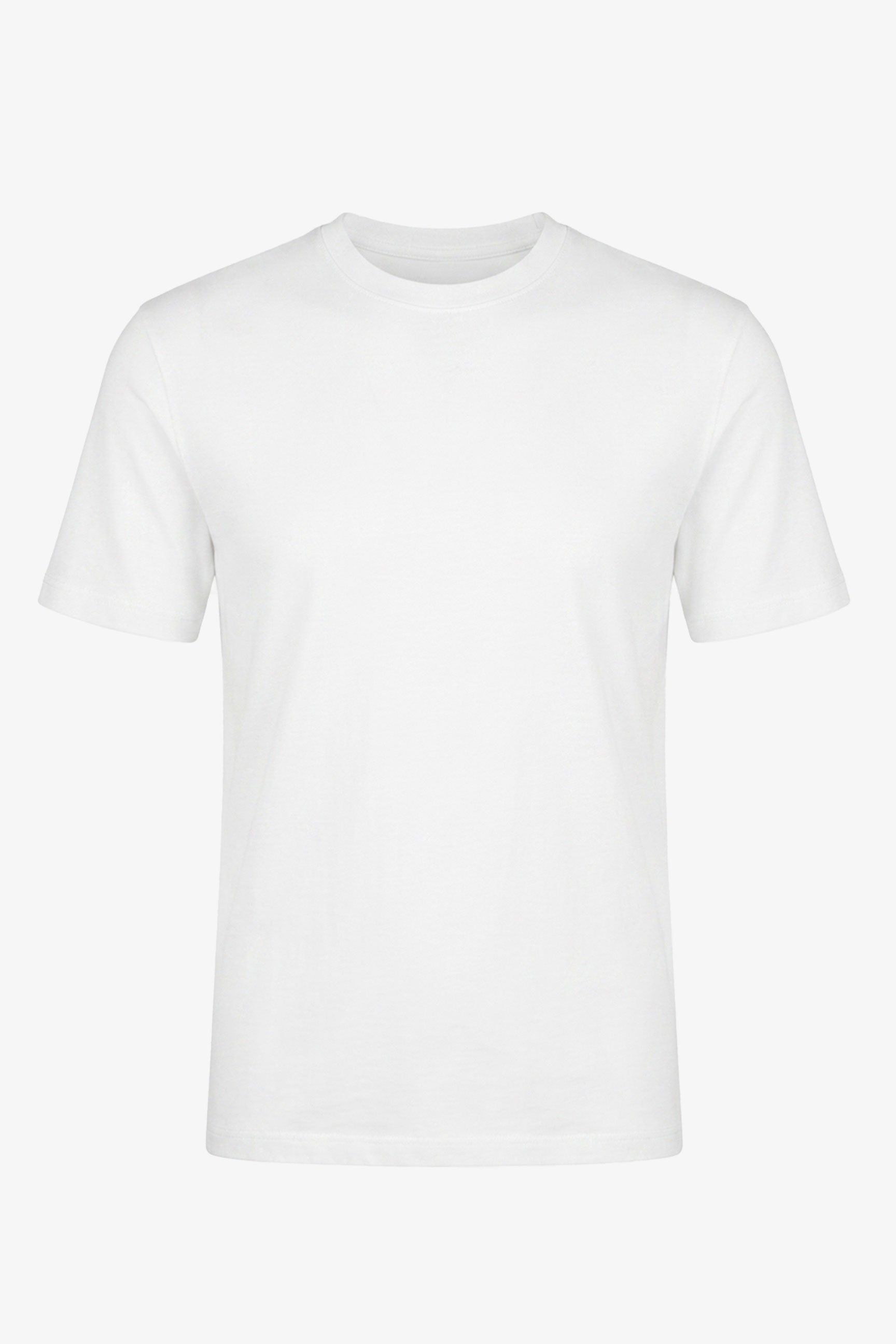 Camiseta masculina clássica de algodão branco-creme