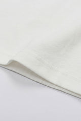 Camiseta masculina clássica de algodão branco-creme